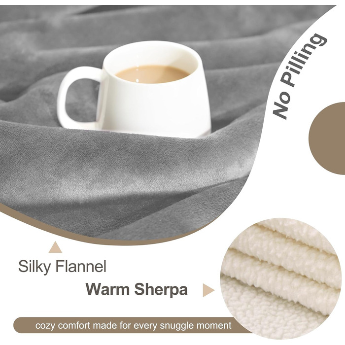 Водонепроникний коврик для собак з Sherpa Fleece, 127x152 см - захист дивану та меблів (Сріблясто-сірий)