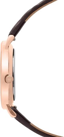 Годинник Tamaris для жінок з шкіряним ремінком (рожеве золото / коричневий шкіряний ремік з квітковим малюнком)