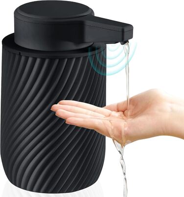 Automatic Soap Dispenser 300ml Electric Automatic Soap Dispenser with Sensor, No Touch Automatic Soap Dispenser with USB Charging for Bathroom, Kitchen, Toilet Black