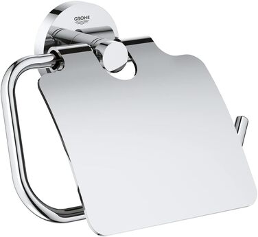 Тримач для туалетного паперу GROHE Essentials хромований, з кришкою, без свердління (клейовий монтаж), 40367001