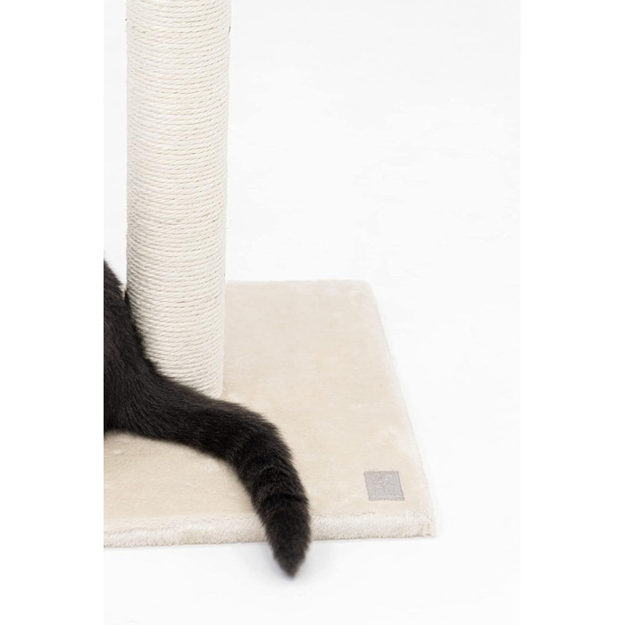 Petrebels Premium Quality Scratching Post Maine, 90 cm High, with Extra Stable Base Plate and Natural Sisal Post, 40 x 40 x 90 cm, Cream/Beige Color