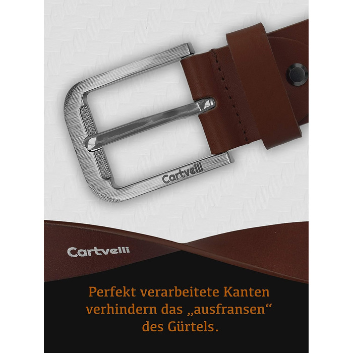 Шкіряний ремінь чоловічий Premium Made in Germany, натуральна шкіра, 40мм, коньячний коричневий, розмір 95 (з подарунковою коробкою)