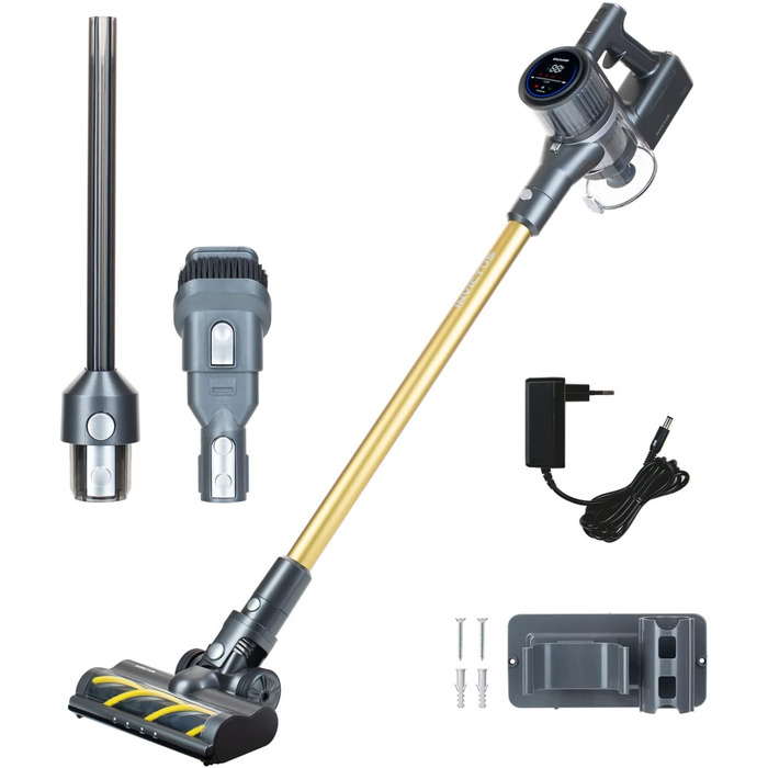 Бездротовий акумуляторний пилосос Genius Invictus X8 Pro FACELIFT: ручний, без мішка, 50 хв роботи, 400 Вт, HEPA фільтр, LED, 12 насадок