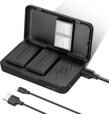 Запасний акумулятор NEEWER 2280mAh (2 шт.) з USB-зарядним пристроєм для Sony ZV-E10II, A9III, A7CII, ZV-E1, A7III, A7IV, FX3, FX30, A6700, A1, A7C, A7CR, A7RIV, A7RV, A7SIII, A9II (LP-E6)