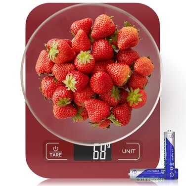 Професійна кухонна вага GeeRic 10 кг з LCD дисплеєм, нержавіюча сталь, точність 1 г, функція тарування, рожеве золото