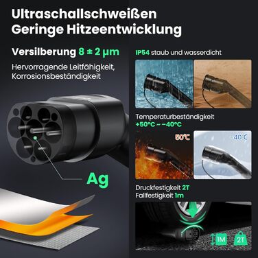 Кабель зарядки для електромобіля GONEO Typ 2, 11кВт, 7м, 16A, 3 фази
