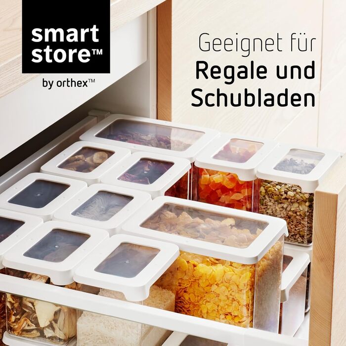 Набір контейнерів для зберігання SmartStore 5 шт. герметичні - пластикові контейнери з кришками, без BPA, для посудомийної машини - штабельовані, для кухні 0.8л (2шт), 1.6л (2шт), 1.65л