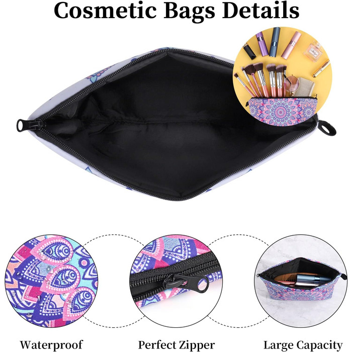 Косметичка для подорожей Czemo 4 шт. з тканини, водонепроникна, з монетницею, для жінок