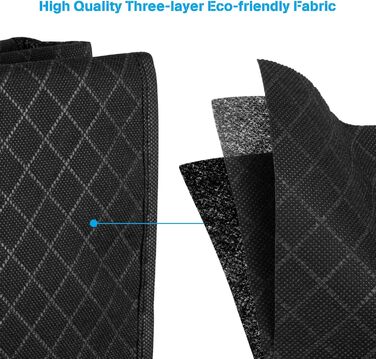 4 шт. Органайзери для зберігання під ліжком з кришкою, тканинні, чорні