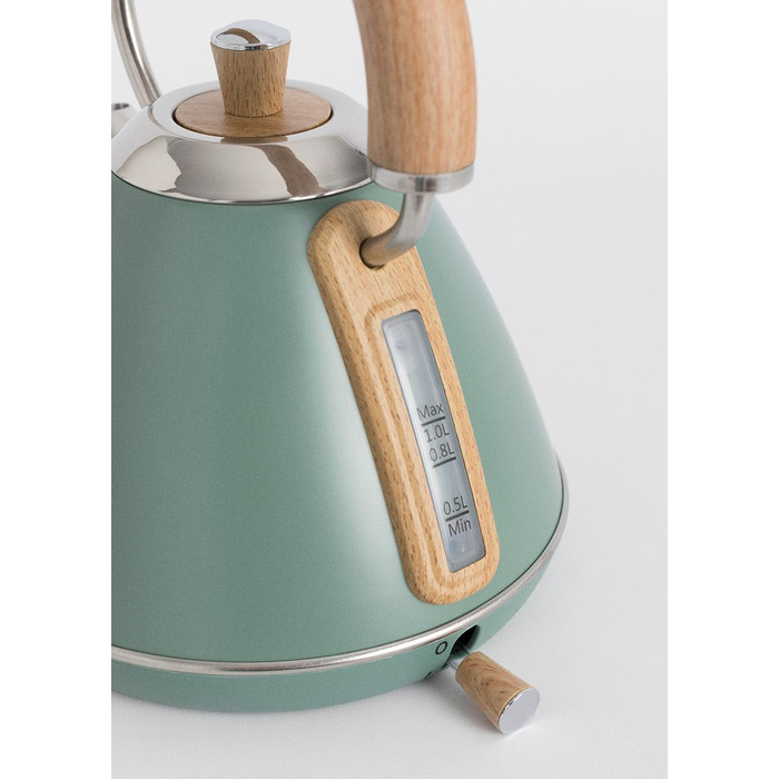 Retro Electric Kettle - Cream White - 1L Capacity, Fast Boil, Auto Shutoff, Anti-Scale Filter, Water Level Indicator