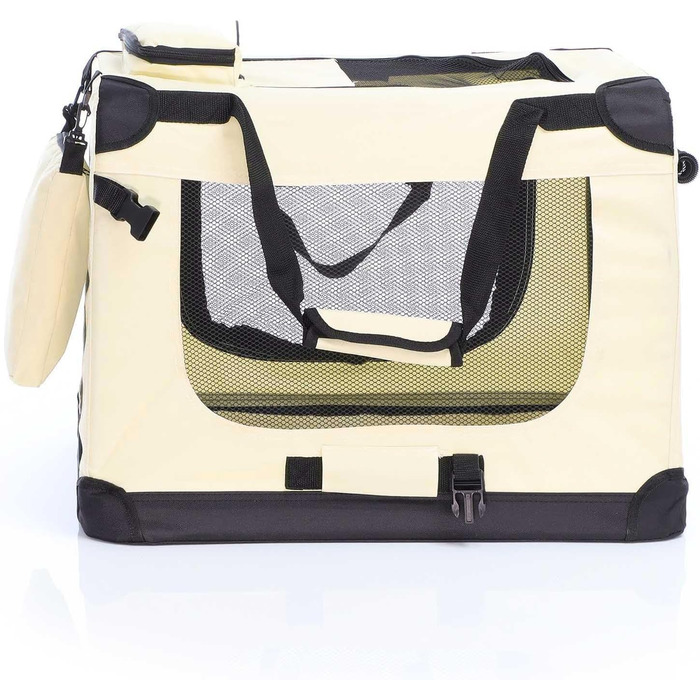 Складана переносна коробка для собак та котів Fudajo (50x35x35 см, 600x420x440 мм), бежева