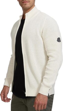 Чоловічий кардиган Indicode INLayton з високим коміром та блискавкою | Дріб'язкова в'язана куртка для чоловіків, білий, колір Аспарагус