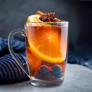 Набір склянок KROSNO 1992: 6 склянок для кави, чаю з ручкою, 300 мл, придатні для миття в посудомийній машині