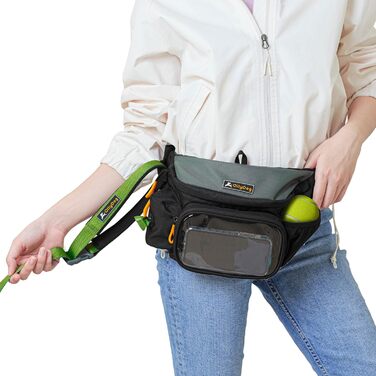 Пакет OllyDog Trailblazer для собак | Поясна сумка для ласощів | З кулькою | Водовідштовхуючий | Диспенсер для відходів | Вільні руки | Для прогулянок та тренувань, універсальний розмір (Juniper)