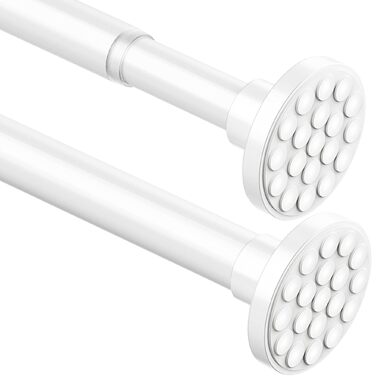 Штанга для штор у ванну/спальню, телескопічна, без свердління, 85-195 см, діаметр 32 мм, біла