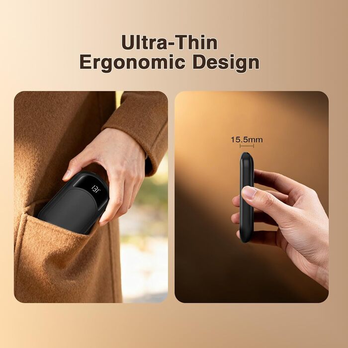 Електричні грілки для рук 2 шт., перезаряджувані 6400mAh, USB, ультралегкі, для зимових прогулянок, катання на лижах, подарунок