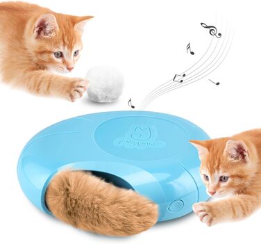 Migipaws Cat Toy, Electric, Interactive, Plush Ball and Tail with Catnip, Squeaking Hide-and-Seek Game in a Mouse Hole, Smart Kitten Teaser, Irregular Movement (Modern)
