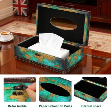 Стильна коробка для серветок у вінтажному стилі, тканинна, для дому, офісу