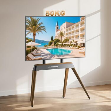 Підставка для телевізора Vanconwey Boden TV Ständer для LED/LCD екранів 40-86 дюймів, дерев'яно-металева, до 110lbs, VESA 600x400mm, горіх (VC-Z1818)