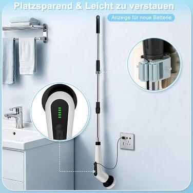 Електрична щітка для прибирання 9 в 1 з набором насадок, акумулятор 3000mAh, для ванної, кухні, авто, плитки