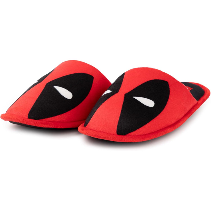 Тапочки Deadpool Marvel для дому, дорослі | Червоні пантофлі з принтом маски | Супергеройські тапочки Marvel Comics 43/44 EU