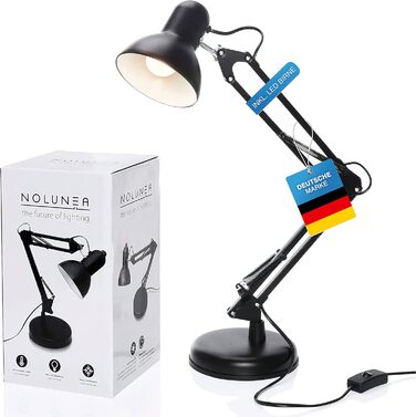 Ретро настільна лампа для робочого столу з гнучким регулюванням, LED, чорна