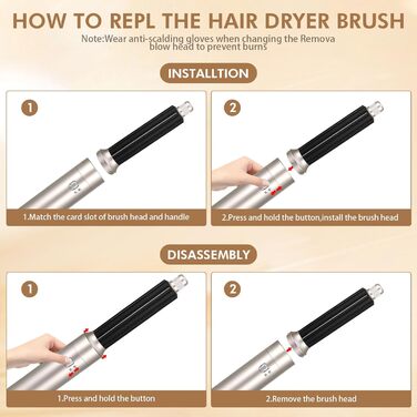 Набір фена та плойки 6 в 1 Air Styler: сушка, укладка, об'єм, локони. Іонна турботехнологія, 1200W. Для професійного салонного догляду за волоссям