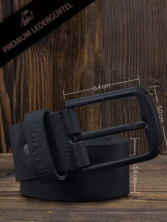 Чоловічий шкіряний ремінь чорного кольору 40 мм, Made in Germany, подарункова коробка, чорна пряжка, матеріал - шкіра, ширина 40 мм, розмір 110