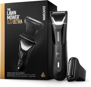 The Lawn Mower™ 5.0 Ultra by MANSCAPED™: SkinSafe™ Intimate & Body Hair Trimmer, Man, Bodygroomer, Two Functions - Trimming and Shaving, Hair Removal, Waterproof, Battery Powered, With Case