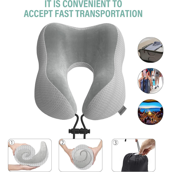 Подушка для шиї у вигляді ховрашини Memory Foam для подорожей - комфортна підтримка шиї під час подорожей літаком, автомобілем