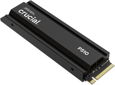 SSD Crucial P510 1TB M.2 NVMe PCIe 5.0 Gen5 з радіатором, 11000 МБ/с читання, 9500 МБ/с запис, для ПК та PS5, TLC NAND, внутрішній накопичувач