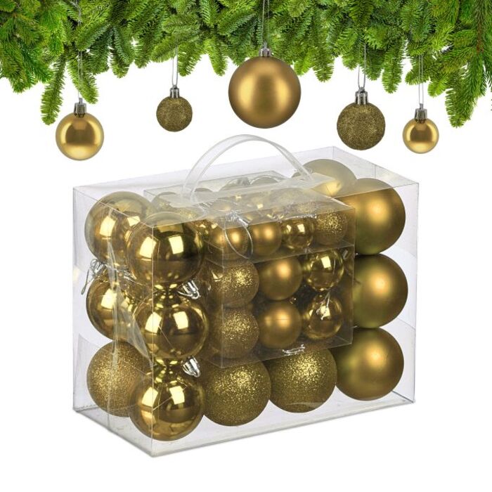 Relaxdays Set of 50 Christmas Baubles