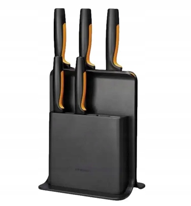Набір ножів Fiskars Functional Form (5 предметів) у чорному підставці-блоці + точилка, 1057554