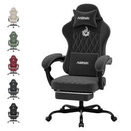 Ігрове крісло Ergonomic Gaming — ергономічний комп'ютерний стілець з регулюванням висоти та нахилу спинки для дітей, підлітків та дорослих, чорний