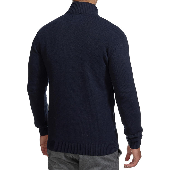 Чоловічий кардиган Indicode INLut з коміром-стійкою та блискавкою | Тонкий в'язаний кардиган для чоловіків XL, темно-синій