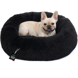 Dog Bed for Medium-Sized Dogs [with Washable Cover] - Dog Basket, Cat Bed, Dog Sleeping Place & Furniture - Long Dog Basket, Dog Bed, 80 cm Diameter (L 80 x W 80 x H 21 cm, Black)