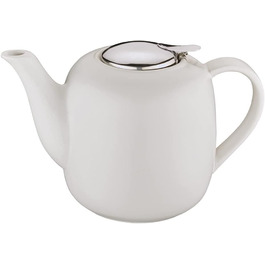 Küchenprofi Teapot LONDON, Ceramic, 8 Cups, Thermos Flask Dishwasher-Safe, Teapot 1.5 Liter, Optimal Heat Retention, Teapot with Infuser, Insulated Teapot (White)