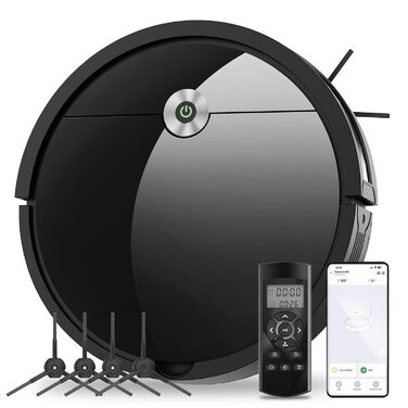 Робот-пилосос Vexilar W6 без функції миття з потужністю 2800Pa, часом роботи 140 хв, керуванням через додаток, голосовим керуванням та дистанційним керуванням. Ідеальний для шерсті тварин, килимів та твердих підлог. Безщітковий двигун.