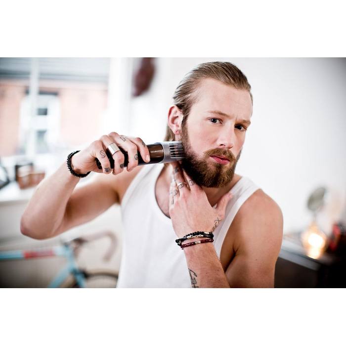 Триммер для бороди Remington MB4046: професійний набір з керамічними лезами (0.4-18 мм), 9 насадок, акумулятор/мережа, LED-індикатор, чорний