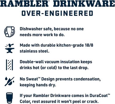 YETI Rambler C Straw Bottle, Stainless Steel Vacuum Insulated Bottle with Straw Cap, 18 oz (532 ml) (Navy)