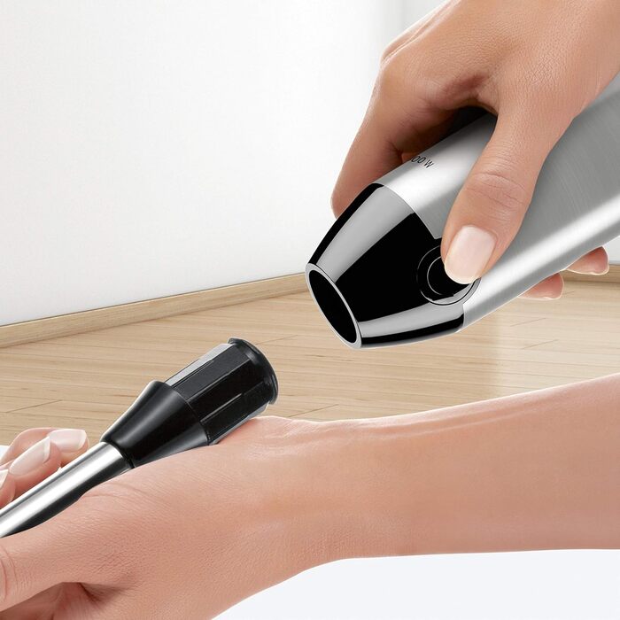 Блендер занурювальний Bosch ErgoMixx Style MS6CM4150, 800 Вт, 12 швидкостей, нержавіюча сталь, 4-лезове лезо, віночок, мірний стакан, подрібнювач 500 мл