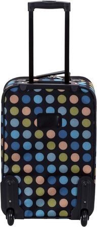 Набір валіз Rockland Polka Softside, 4 шт. (14/19/24/28 дюймів), м'який матеріал, синій принт у горошок