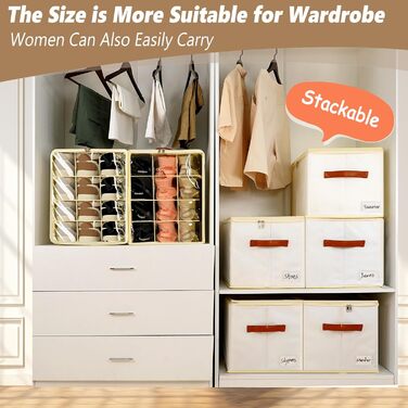 Patinao 2 Pack Shoe Storage Shoe Organizer Shoe Cabinet - 24 Cell Shoe Boxes Stackable Shoe Shelf Space-Saving Shoe Organizer for Closet Shoe Rack Shoe Storage Shoe Storage