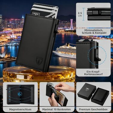 TENBST Smart Wallet 3.0: Шкіряний гаманець для чоловіків з магнітною застібкою | RFID-захист | Slim-модель | Гаманець-картхолдер