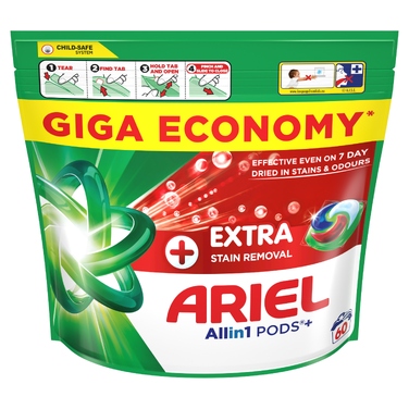 Капсули для прання Ariel Extra Clean Power, 60 шт, Giga Pack