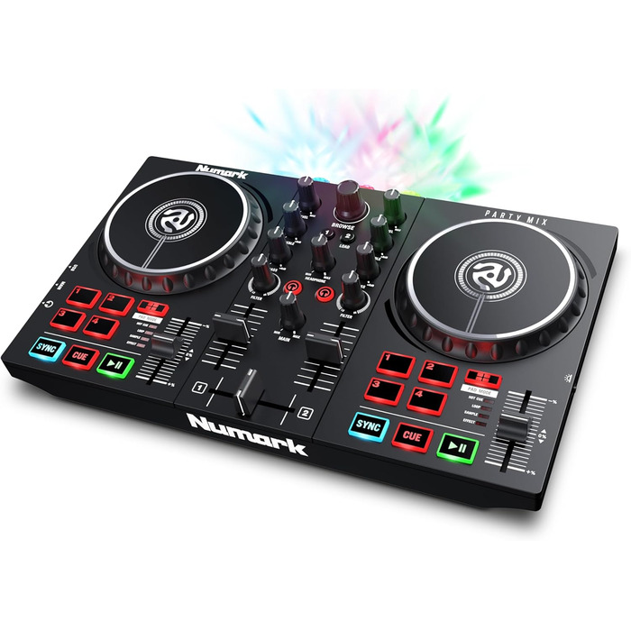 DJ контролер Numark Party Mix II з підсвіткою, 2 деки, вбудований мікшер, аудіоінтерфейс та Serato DJ Lite