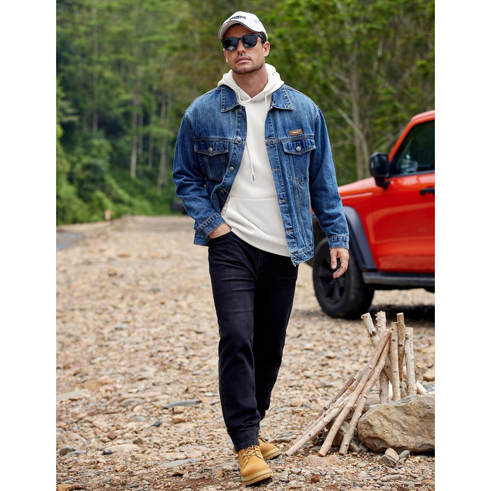 Світшот з капюшоном чоловічий COOFANDY, теплий, з кишенями, бавовна, білий XL