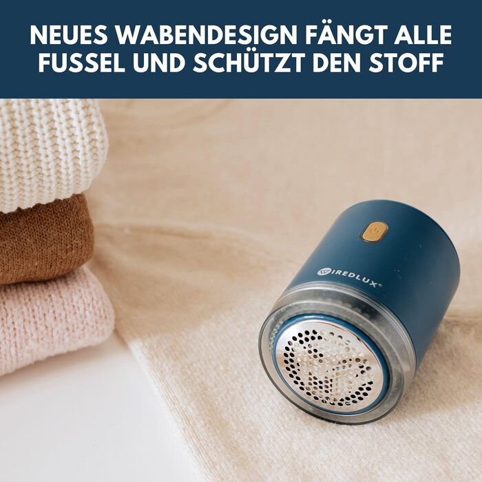 Електричний видалення ворсу з одягу - Fusselrasierer, компактний та портативний, USB, Dual Protection (Oslo-blue)