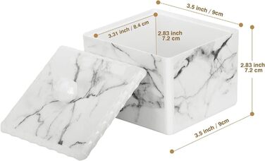 Органайзер для ватних паличок та дисків Luxspire з 2 відсіками, білий | Косметичний бокс з кришкою