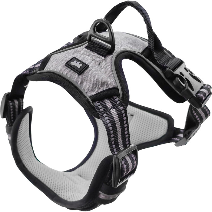 Шлейка для собак Ferplast середнього розміру, 2 гачки для контролю, анти-тяга, регульована, світловідбиваюча та дихаюча, ідеальна для тренувань, M, Бежевий (Сірий, S)